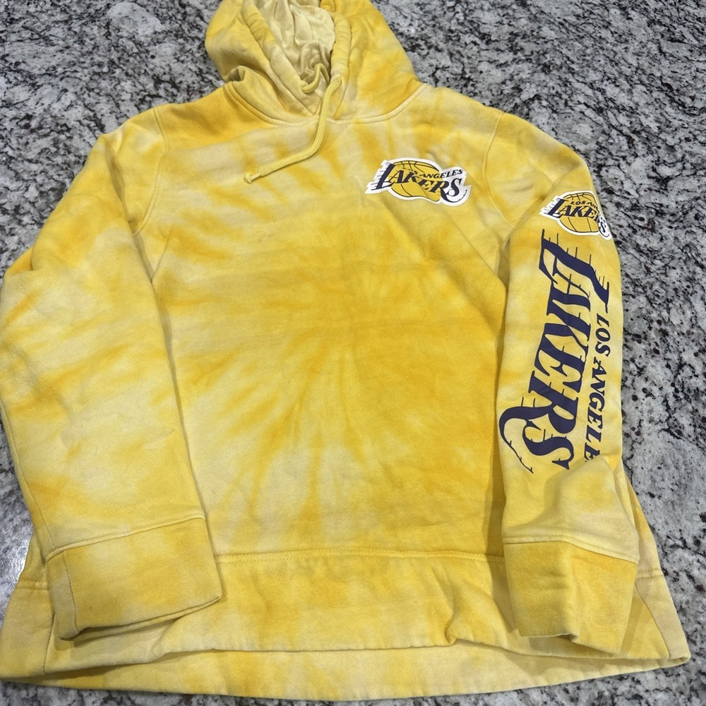 Hollister Los Angeles Lakers World Champ Size Medium Yellow Tie-Dye Hoodie